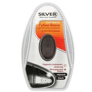Juoda silikoninė batų kempinėlė su dozatoriumi SILVER, 6 ml