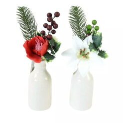Vazelė su dirbtinių augalų kompozicija HOME, 1 vnt. – SvarosPrekes.lt