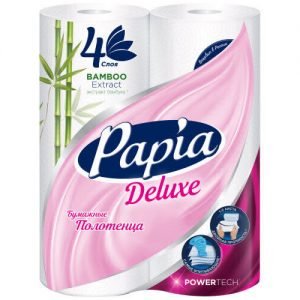 Popieriniai rankšluosčiai  PAPIA DELUXE, 4 sl., 2 vnt.