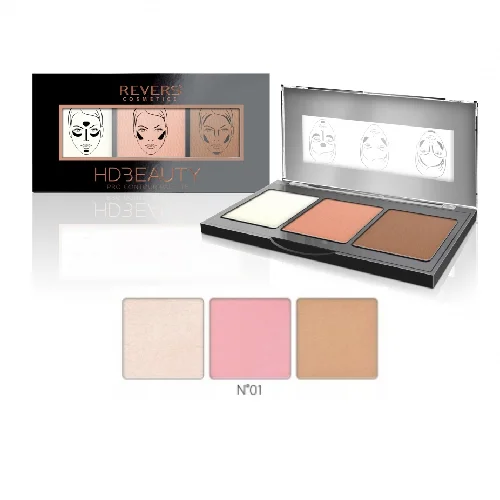 Veido kontūravimo paletė REVERS HD BEAUTY PRO, 12 g, Nr. 01