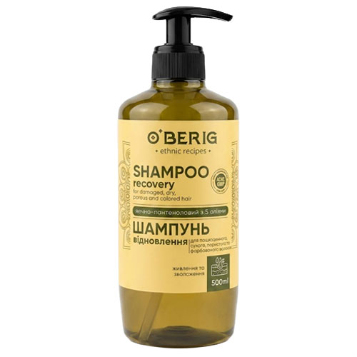 Atkuriamasis plaukų aliejus-šampūnas O'BERIG, 500 ml