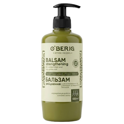 Stiprinamasis plaukų molis-balzamas O'BERIG, 500 ml