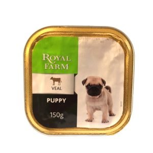 Visavertis šuniukų pašaras su veršiena ROYAL FARM, 150 g