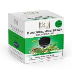 Žaliosios matcha arbatos su mėta ir saldymedžiu kapsulės NERO NOBILE, 16 kaps.