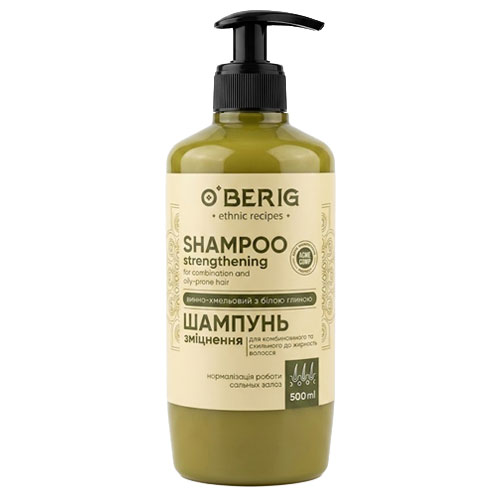 Stiprinamasis plaukų molis-šampūnas O'BERIG, 500 ml