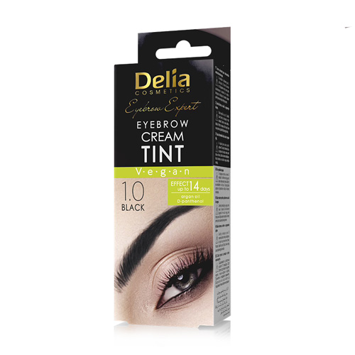 Juodi antakių dažai DELIA COSMETICS COLOR CREAM, 15 ml, 1.0 juoda spalva