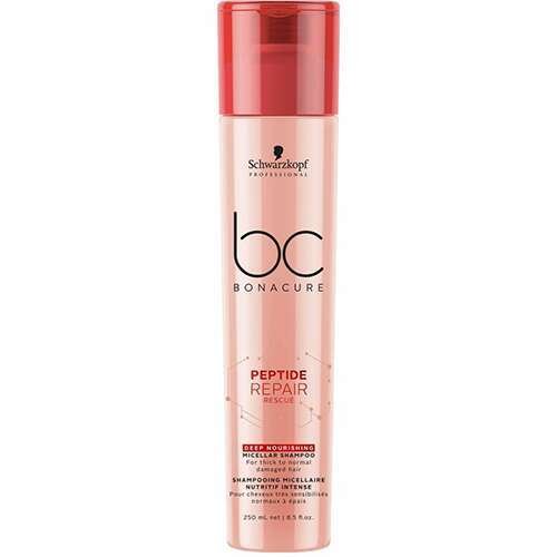 Pažeistų plaukų šampūnas Schwarzkopf Bonacure Peptide Thick Deep Nourishing Repair Rescue Shampoo 250ml – SvarosPrekes.lt