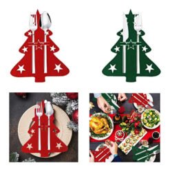 Kalėdinė dekoracija stalo įrankių dėklai eglutės, 22 cm, 6 vnt. – SvarosPrekes.lt