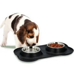 Gyvūnų maisto dubenėliai PET VILLE,  46x27x4 cm, 2x400 ml – SvarosPrekes.lt