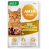 Visavertis suaugusių kačių pašaras su vištiena ir kalakutiena IAMS, 85 g – SvarosPrekes.lt