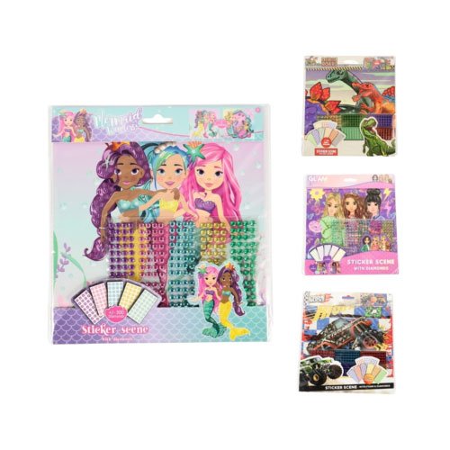 Paveikslai su priklijuojamais blizgučiais, 20x20 cm, 2 vnt. – SvarosPrekes.lt