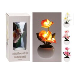 Dirbtinė gėlė orchidėja su LED, 9x25 cm