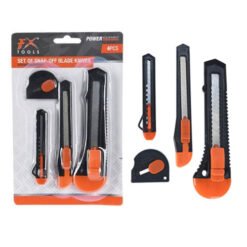 Laužoma geležte peiliukų rinkinys su metru FX TOOLS, 4 vnt.