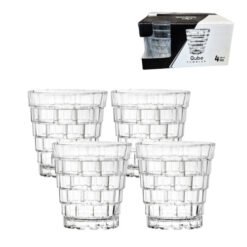 Stiklinių rinkinys QUBE TUMBLER, 280 ml, 4 vnt.