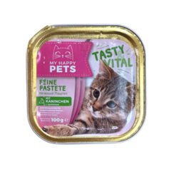 Visavertis suaugusių kačių paštetas su triušiena MY HAPPY PETS, 100 g
