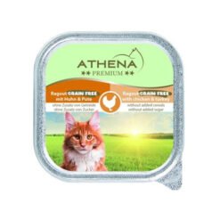 Visavertis suaugusių kačių paštetas su vištiena ir kalakutiena ATHENA PREMIUM, 100 g