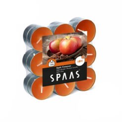 Kvapiosios arbatinės žvakės SPAAS APPLE CINNAMON, 8 H, 18 vnt.