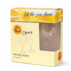 Plastikinės vyno taurės LET THE SUN SHINE, 330 ml, 2 vnt.