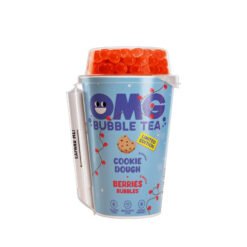 Sviestinių sausainių skonio gėrimas su raudonų uogų burbuliukais OMG BUBBLE TEA, 265 ml