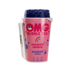 Aviečių skonio gėrimas su mėlynių skonio burbuliukais OMG BUBBLE TEA, 265 ml