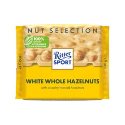 Baltasisi šokoladas su neskaldytais riešutais ir traškiais ryžiais RITTER SPORT, 100 g