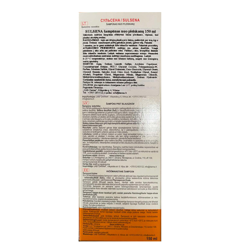 Plaukų šampūnas nuo pleiskanų SULSENA, 150 ml - Image 2