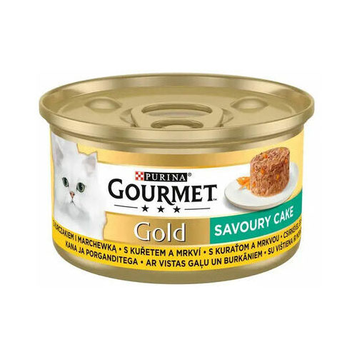 Visavertis suaugusių kačių pašaras su vištiena ir morkomis PURINA GOURMET GOLD, 85 g