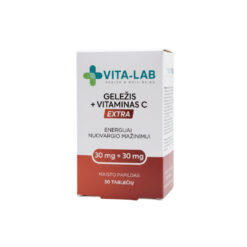Maisto papildai geležis 30 µg + vitaminas C 30 µg VITA-LAB, 30 tab.