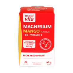 Maisto papildas MAXI VITA MAGNESIUM MANGO, 20 pak.