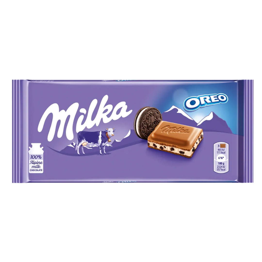 Pieninis šokoladas su OREO sausainių gabaliukais MILKA, 100 g