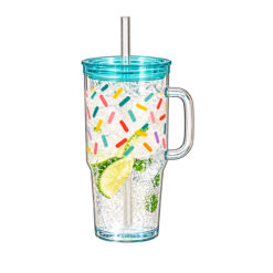 Puodelis su šiaudeliu, 650 ml