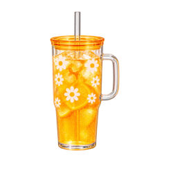 Puodelis su šiaudeliu, 650 ml