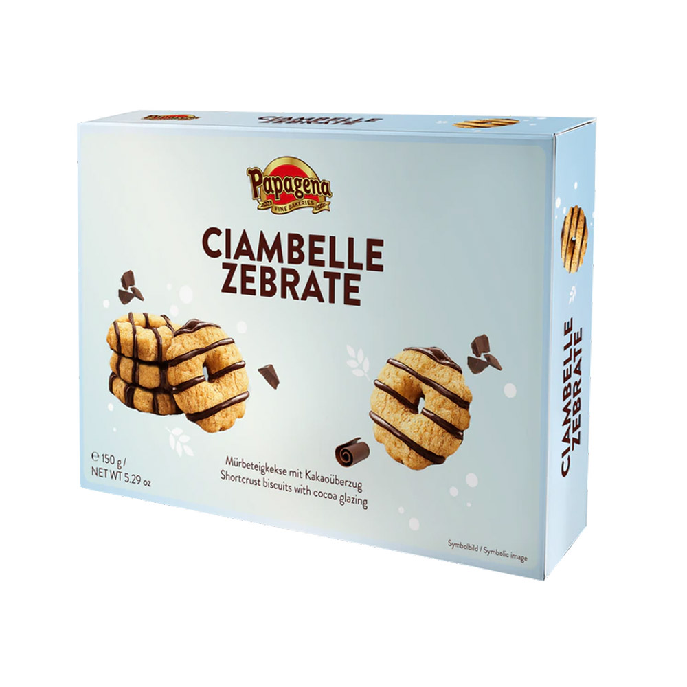 Sausainiai PAPAGENA CIAMBELLE ZEBRATE, 150 g